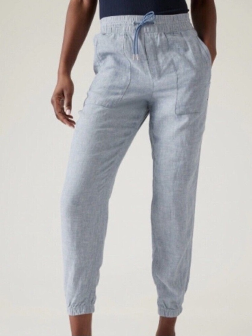 Athleta Retreat Linen Jogger Pants High Rise